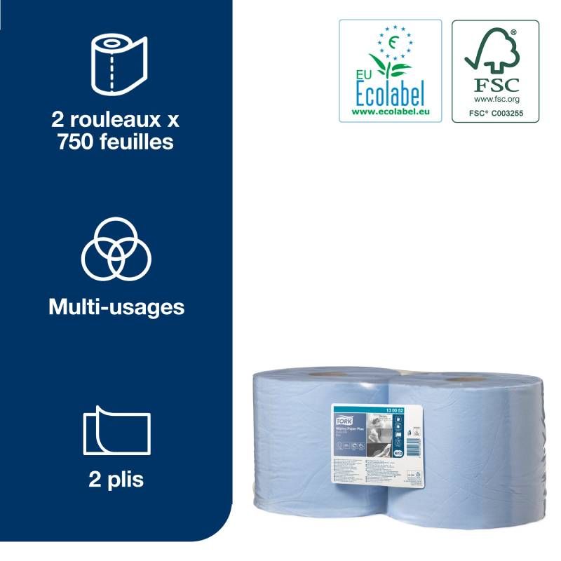 Bobine d'essuyage industriel bleu Plus Combi Roll Tork - colis de 2 rouleaux Bobine d'essuyage industriel bleu Plus Combi Roll Tork - colis de 2 rouleaux