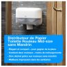 Distributeur pour papier toilette sans mandrin mid size Tork T7