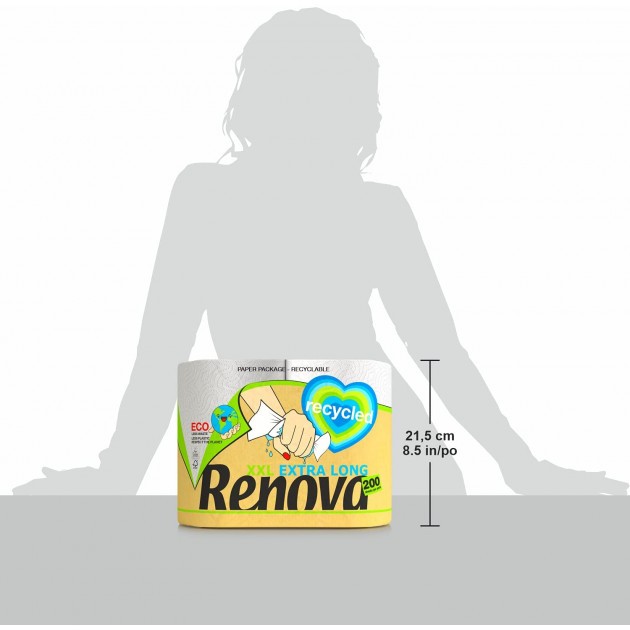 Essuie tout recyclé 2 plis Renova 24 rouleaux Essuie tout recyclé 2 plis Renova 24 rouleaux
