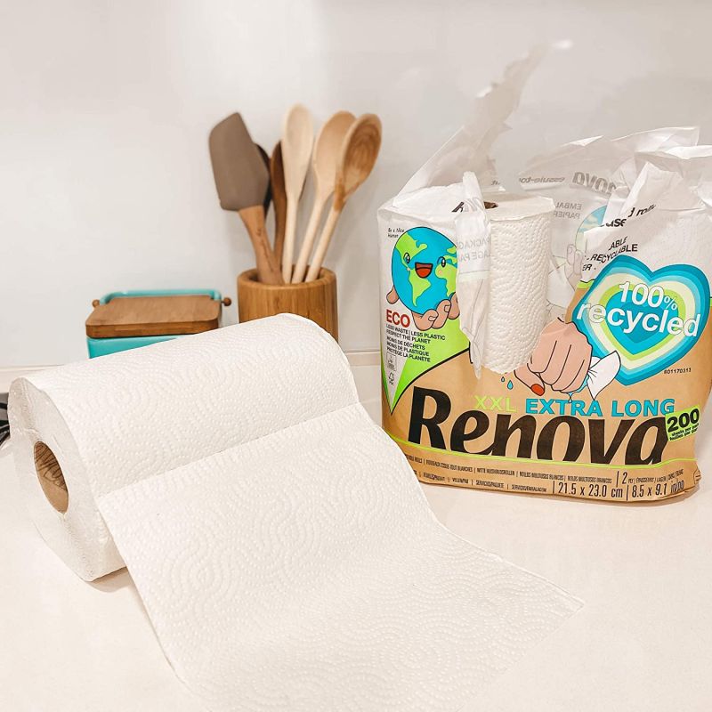 Essuie tout recyclé 2 plis Renova 24 rouleaux Essuie tout recyclé 2 plis Renova 24 rouleaux