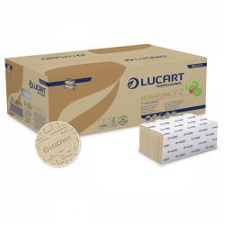 Essuie-mains gaufré Ecolabel en V Lucart 2 plis - colis de 3800 feuilles