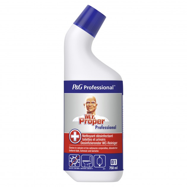 Gel nettoyant WC et urinoirs  4 en 1 Mr Propre Professionnel 750 ml - lot de 4