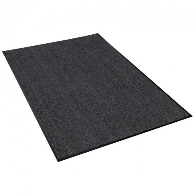 Tapis d'entrée anti-poussière gris recyclé 90 x 150 cm