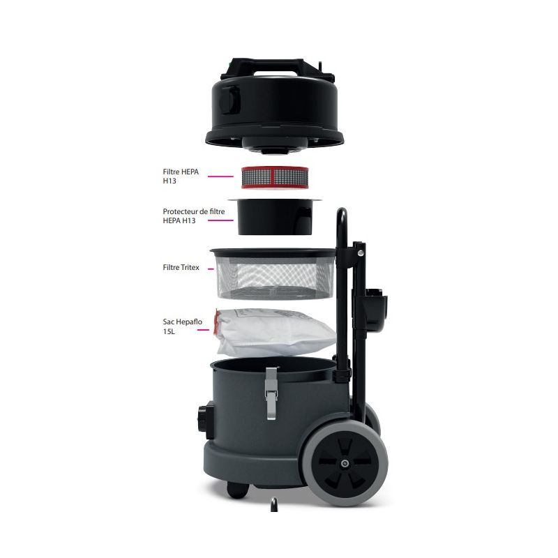 Aspirateur Hepa classe M poussières dangereuses TEM390A