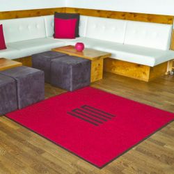 Tapis d'entrée logo personnalisé sur mesure PMR