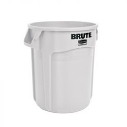 Poubelle ronde plastique BRUTE blanc