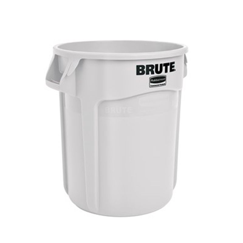Poubelle ronde plastique BRUTE blanc