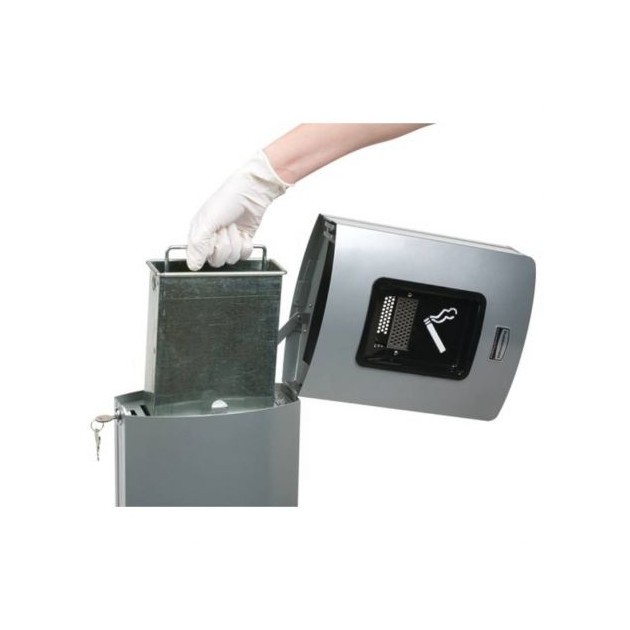 Cendrier colonne d'extérieur sur pied Rubbermaid noir