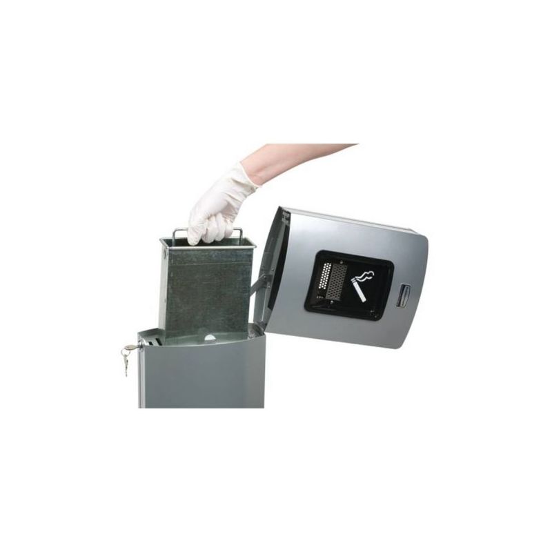 Cendrier colonne d'extérieur sur pied Rubbermaid noir