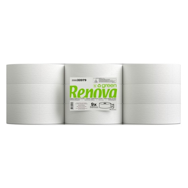 Papier toilette maxi jumbo Ecolabel 350 m Renovagreen - colis de 9 bobines