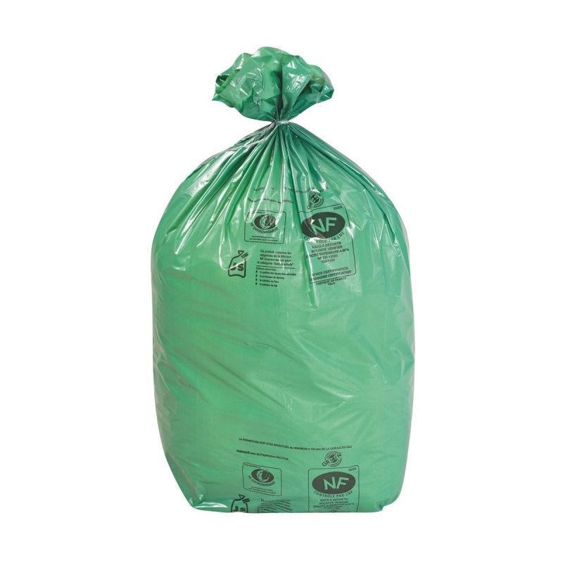 Lot de 20 sacs poubelles recyclés 30L noir