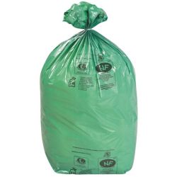 Sac poubelle vert recyclé NF environnement 50 L - carton de 500