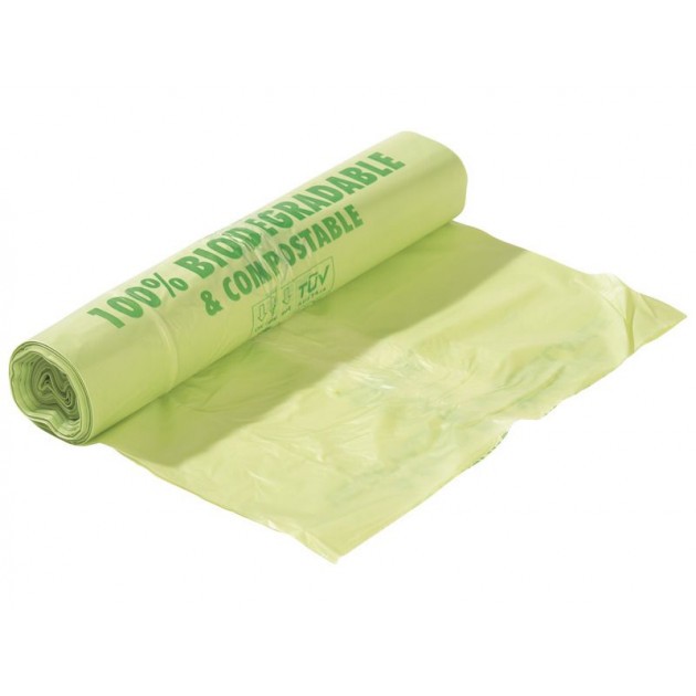 Sac Poubelle 40L Coulissant Vert Biodégradable