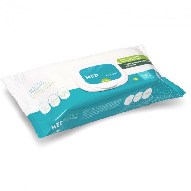 Lingettes nettoyantes et désinfectantes Aseptonet Paquet de 100 lingettes