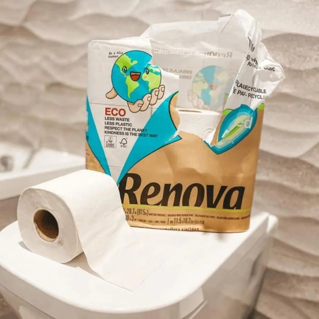Papier toilette recyclé 3 plis 72 rouleaux Renova Papier toilette recyclé 3 plis 72 rouleaux Renova