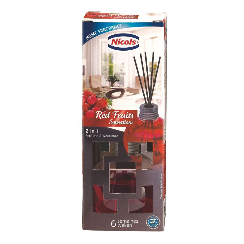 Diffuseur de parfum à bâtonnets désodorisant fruits rouge Nicols Diffuseur de parfum à bâtonnets désodorisant fruits rouge Nicols
