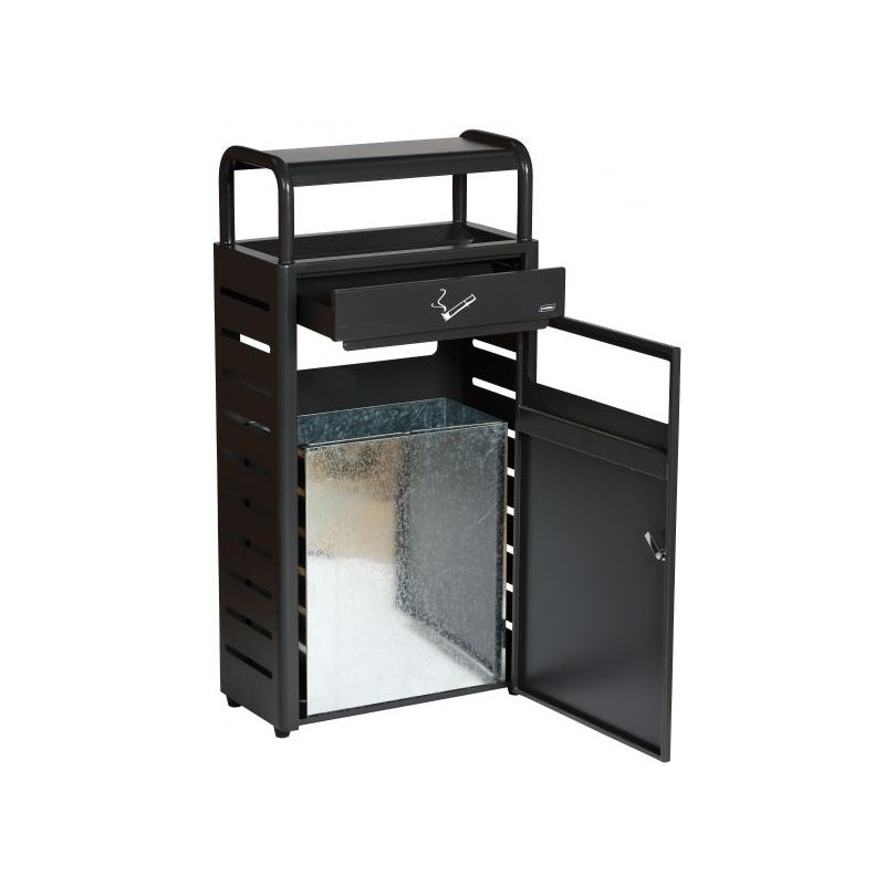 Cendrier corbeille grande capacité 6 L/43 L acier galvanisé