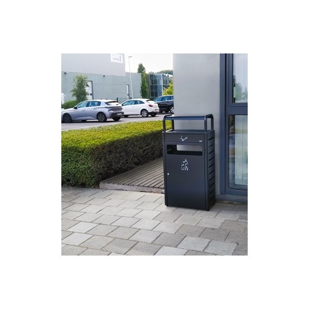 Cendrier corbeille grande capacité 6 L/43 L acier galvanisé