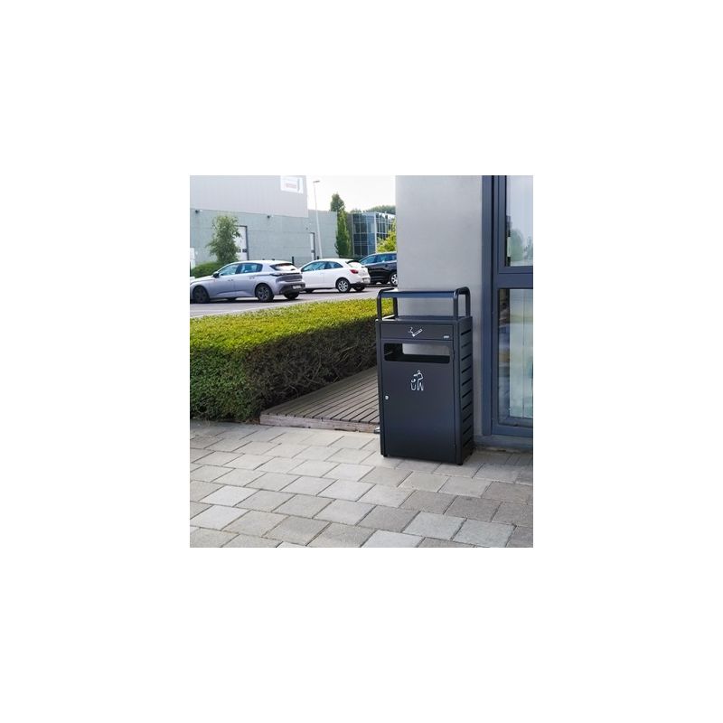 Cendrier corbeille grande capacité 6 L/43 L acier galvanisé