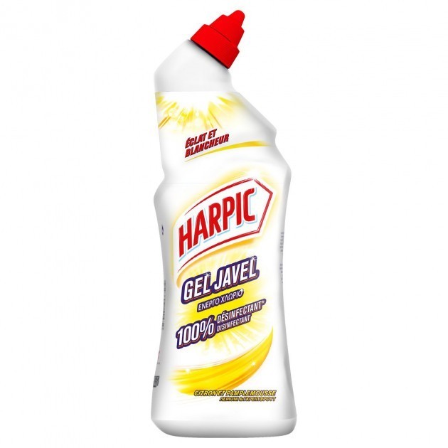 Gel Javel désinfectant WC 750 ml Harpic - lot de 4 flacons