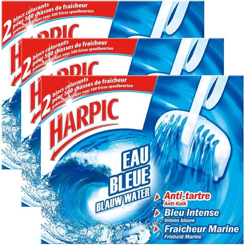 2 blocs WC désodorisant antitartre Harpic - lot de 3