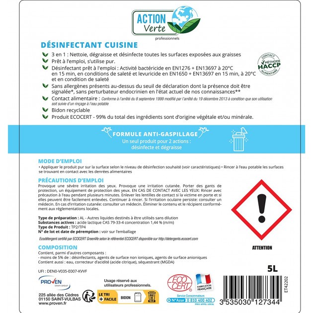 Savon liquide mains corps cheveux 5L Ecocert Savon liquide mains corps cheveux 5L Ecocert