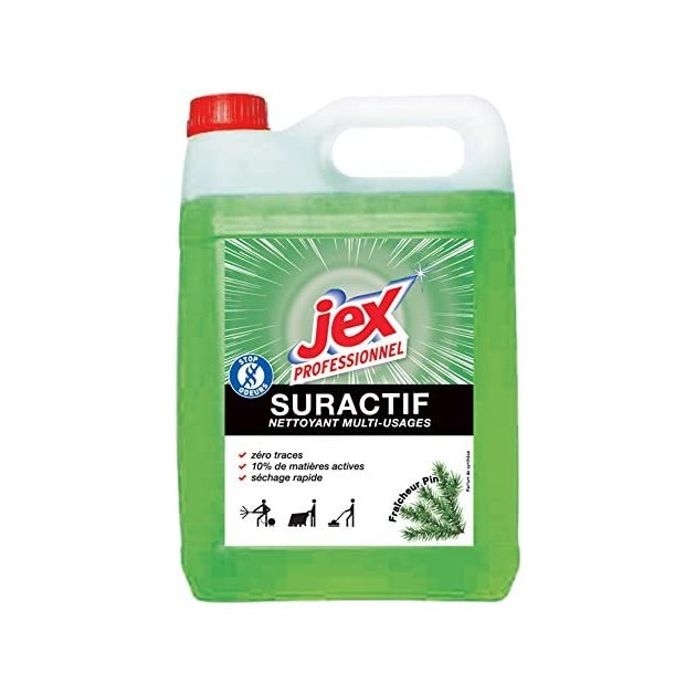 JEX Professionnel - Nettoyant suractif - Nettoie, désodorise et parfume -  Multi-usage - Sans rincer - Compatible auto-laveuse - Parfum citron - 5L -  Fabrication française : : Epicerie