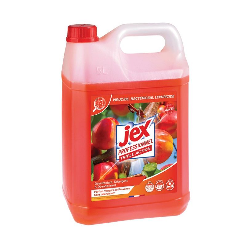 JEX Professionnel - Nettoyant suractif - Nettoie, désodorise et parfume -  Multi-usage - Sans rincer - Compatible auto-laveuse - Parfum citron - 5L -  Fabrication française : : Epicerie