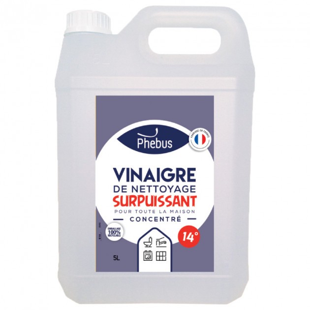 Vinaigre ménager surpuissant 14° sans parfum - bidon 5 L