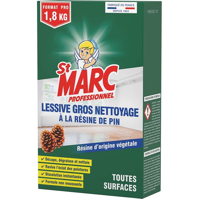 Lessive poudre au savon de résine de pin 1,8 kg St Marc Lessive poudre au savon de résine de pin 1,8 kg St Marc
