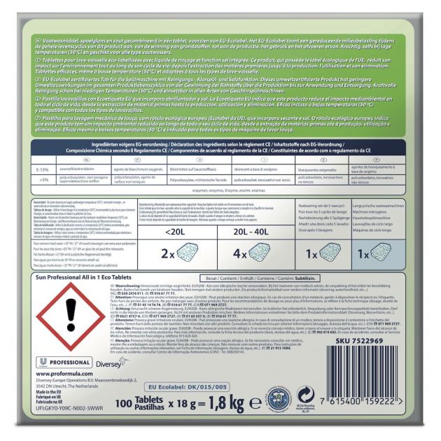 Tablette pour lave-vaisselle - nettoyage complet en sachet hydrosoluble -  V-SEL TAB