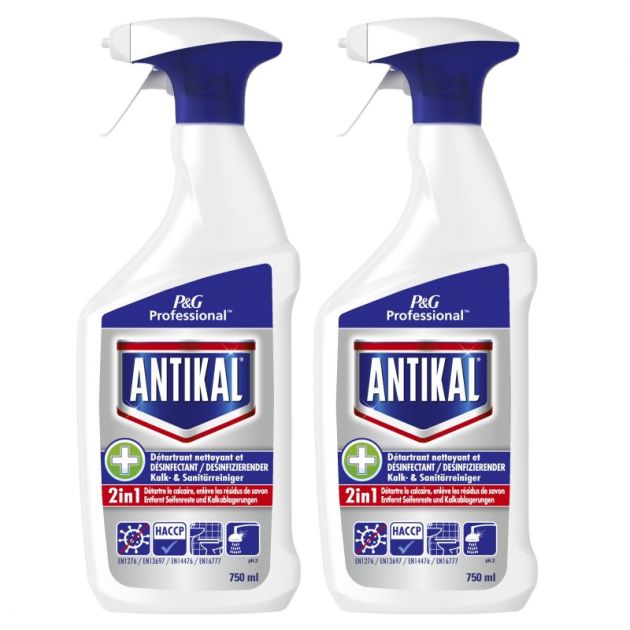 Spray nettoyant anti-calcaire Antikal 750 ml - lot de 2