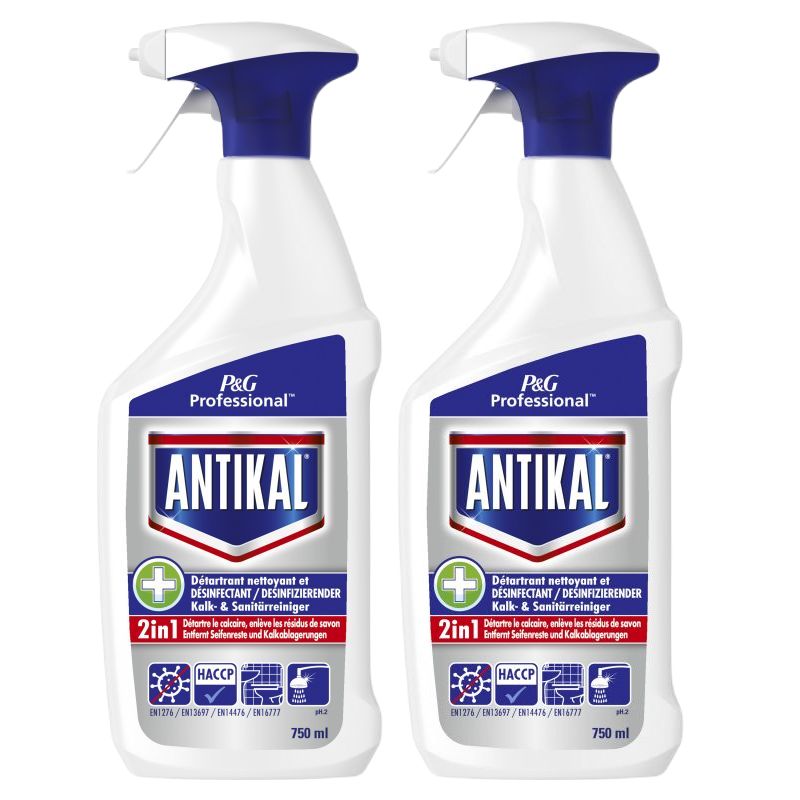 Spray nettoyant anti-calcaire Antikal 750 ml - lot de 2 Spray nettoyant anti-calcaire Antikal 750 ml - lot de 2