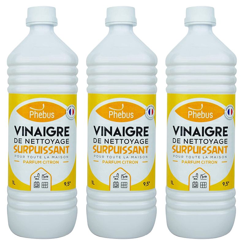 Vinaigre ménager parfum citron, 1 litre, par 3