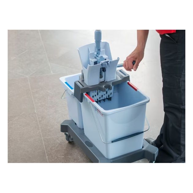 Kit de lavage vileda ultraspeed 15 litres - seau presse et support de frange  - gris - La Poste