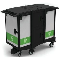 Chariot d'entretien caréné 2 porte-sacs 2x120 L spécial collecte