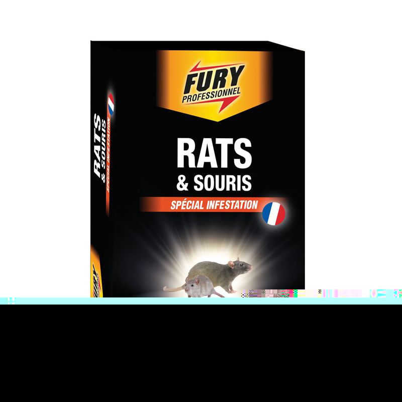 Raticide Souricide Fury - boite d'appât avec 7 sachets