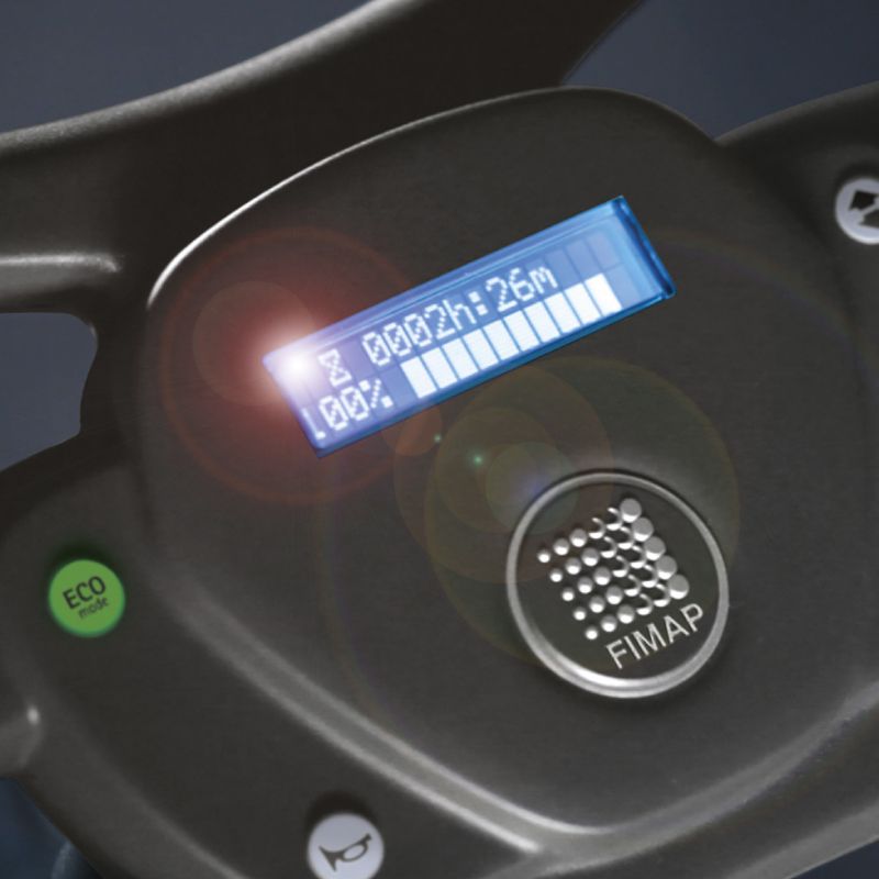 Autolaveuse autoportée à batterie volant ergonomique Autolaveuse autoportée à batterie volant ergonomique