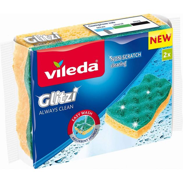 VILEDA - Lot de 3 lavettes éponge super absorbantes Spongidou
