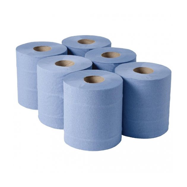 Maxi bobines bleues à dévidage central 450 formats - colis de 6 Maxi bobines bleues à dévidage central 450 formats - colis de 6
