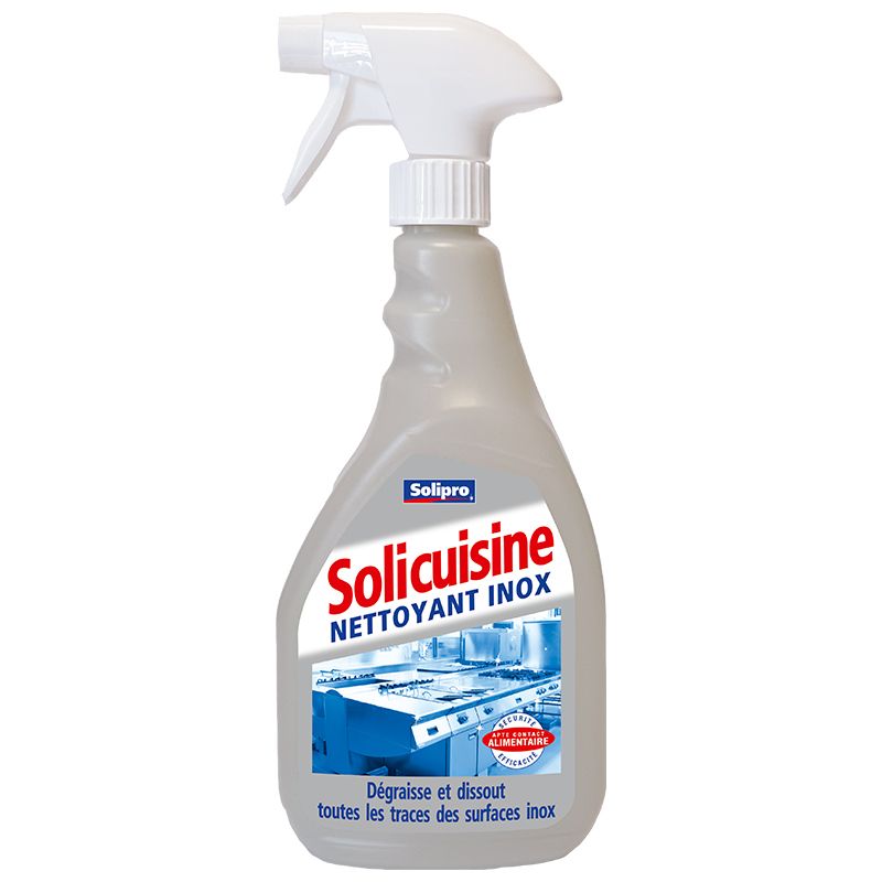 Spray nettoyant dégraissant inox Solicuisine 750ml Spray nettoyant dégraissant inox Solicuisine 750ml