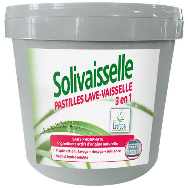 Pastille lave vaisselle Ecolabel Solivaisselle seau 2,7Kg