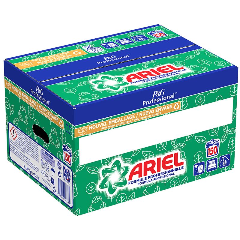 Lessive poudre concentrée Ariel Professional - 150 lavages - Seau de 9,75  kg sur