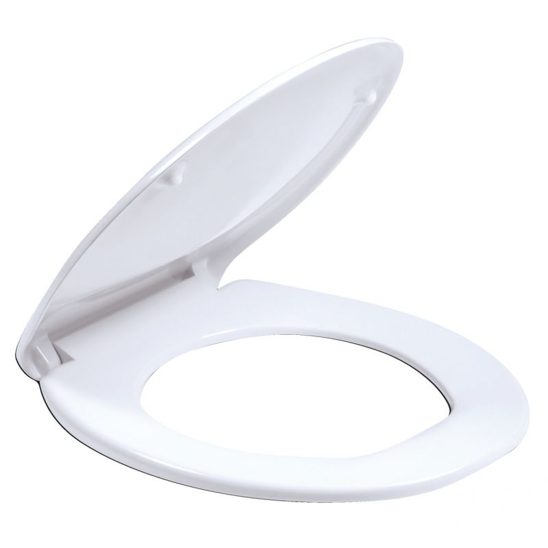 Abattant WC avec Frein de Chute, Ultra-Fin Lunette de Toilette en Forme de D,  Lunette WC Antibactérien, Dégagement Rapide, Charnière Réglable, Facile à  Installer et à Nettoyer, Duroplast, Slim, Blanc : 