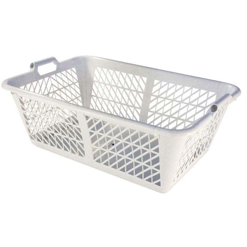 Corbeille à linge blanche renforcée 70 L