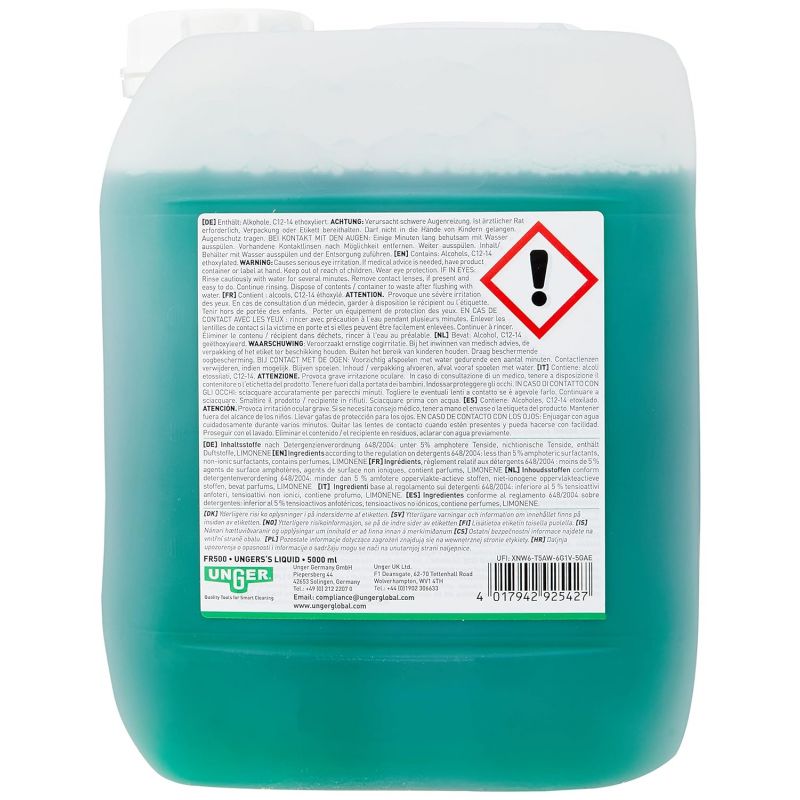 Nettoyant vitre concentré Unger 5 L Nettoyant vitre concentré Unger 5 L