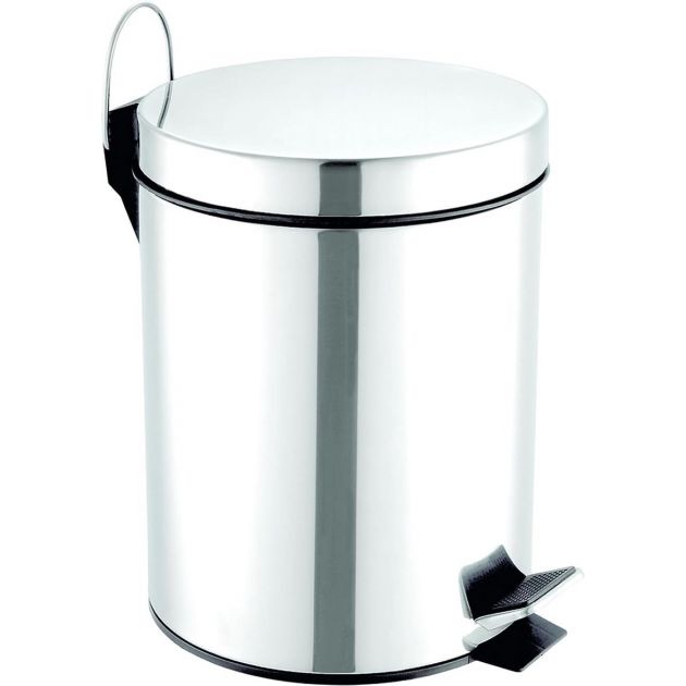 Poubelle de sanitaires à pédale en inox Poubelle de sanitaires à pédale en inox