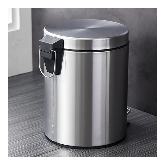 Poubelle de sanitaires à pédale en inox Poubelle de sanitaires à pédale en inox