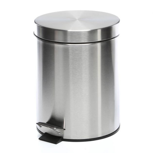 Poubelle de sanitaires à pédale en inox Poubelle de sanitaires à pédale en inox