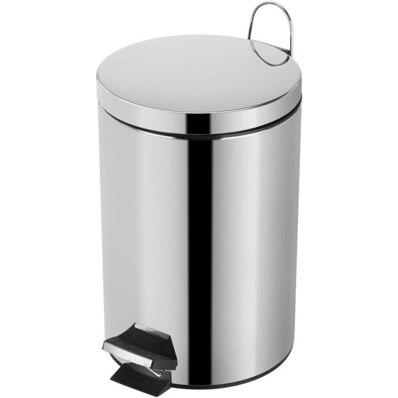 Poubelle de sanitaires à pédale en inox Poubelle de sanitaires à pédale en inox